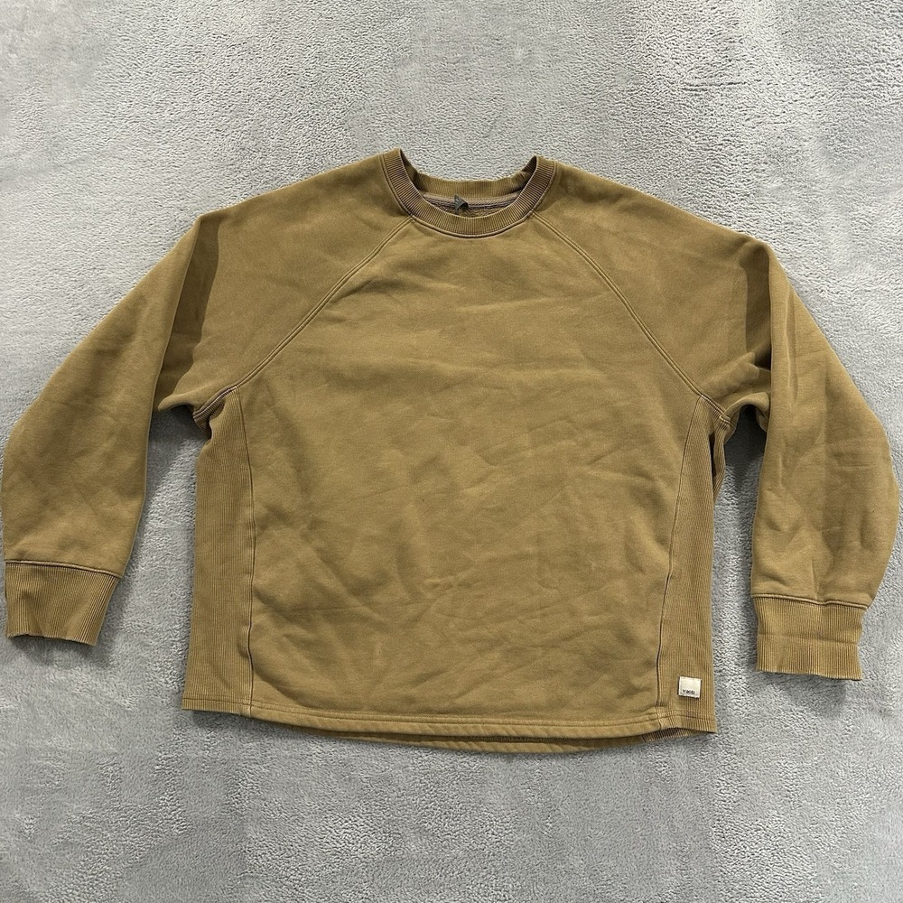 Vuori Sweatshirt Women's Small Fleece Pullover Crewneck Cotton Gorp Beige Tan